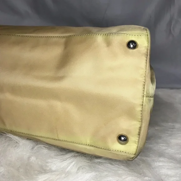 Beautiful Vintage Prada Cammello Nylon w/ Leather Handles Shopping Tote Bag - Picture 7 of 15